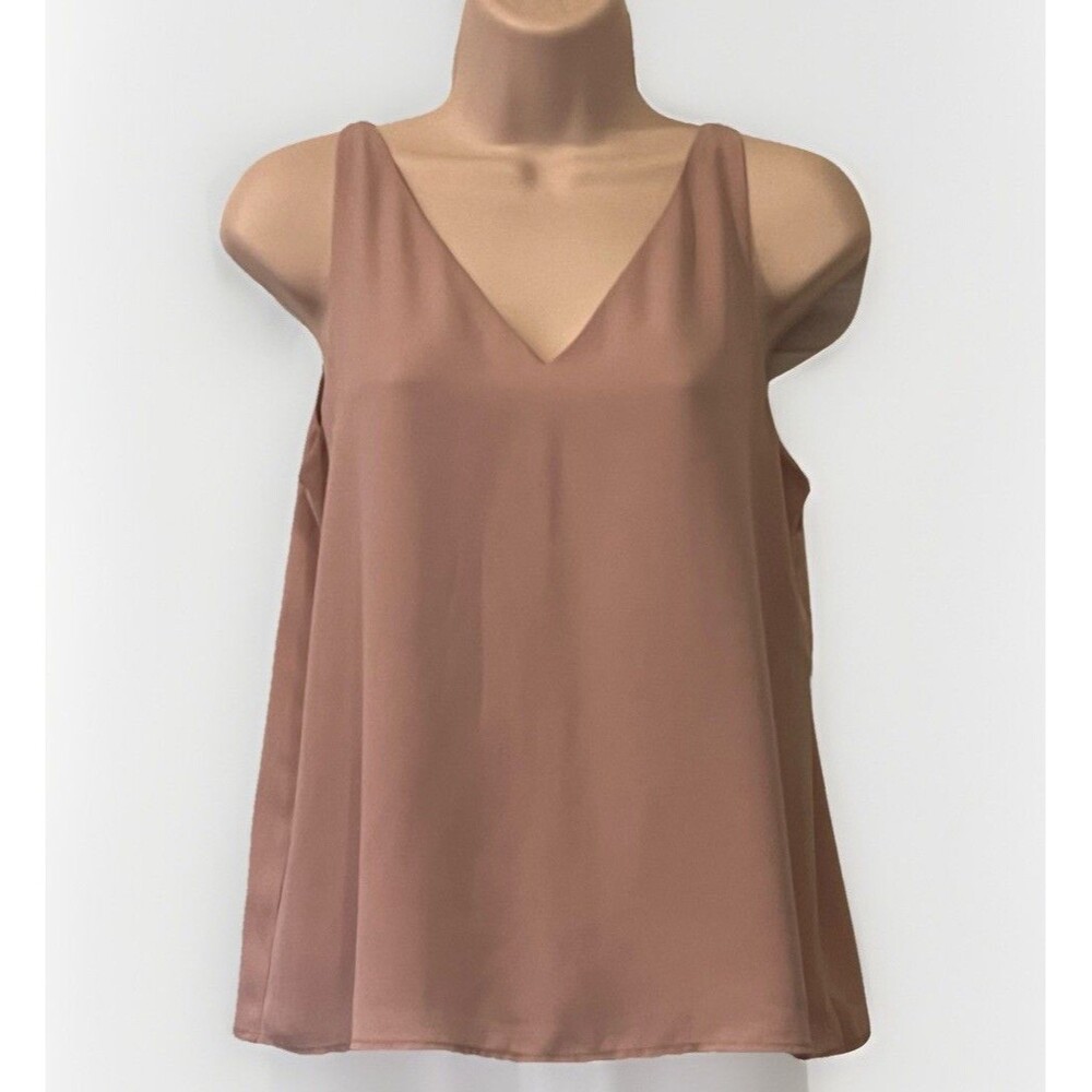 Express V Neck Sleeveless Strappy Back Top Womens XS Blush Pink Summer Beachy